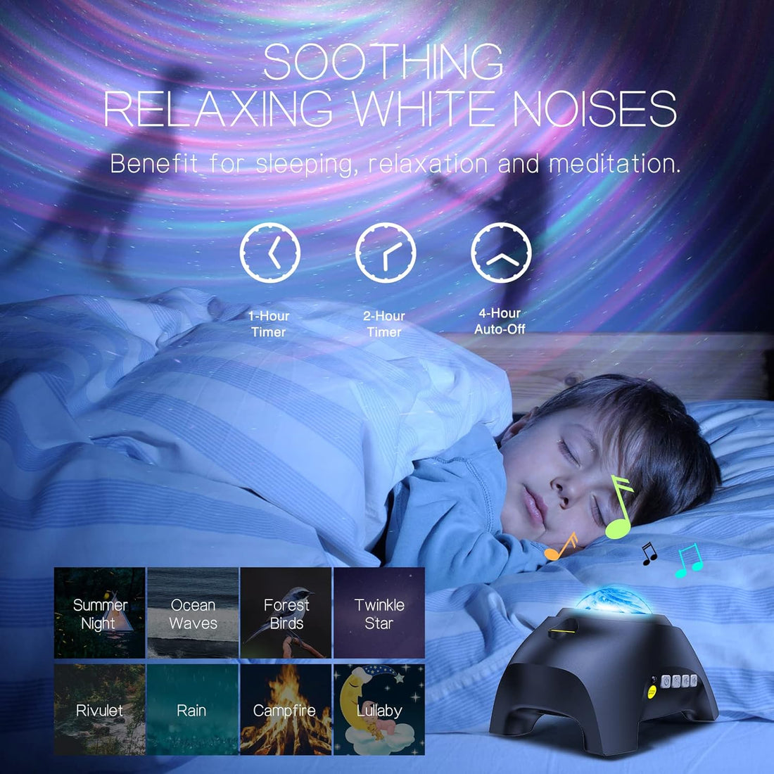 Aurora Galaxy Projector with Stars and Music