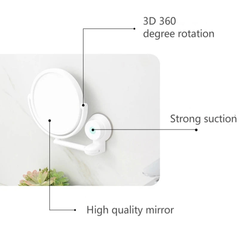360° Rotating HD Vanity Mirror – Wall Mounted