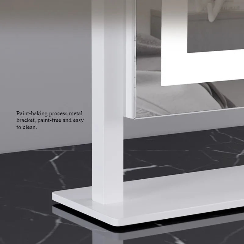 Rotatable LED Silver Bedroom Mirror