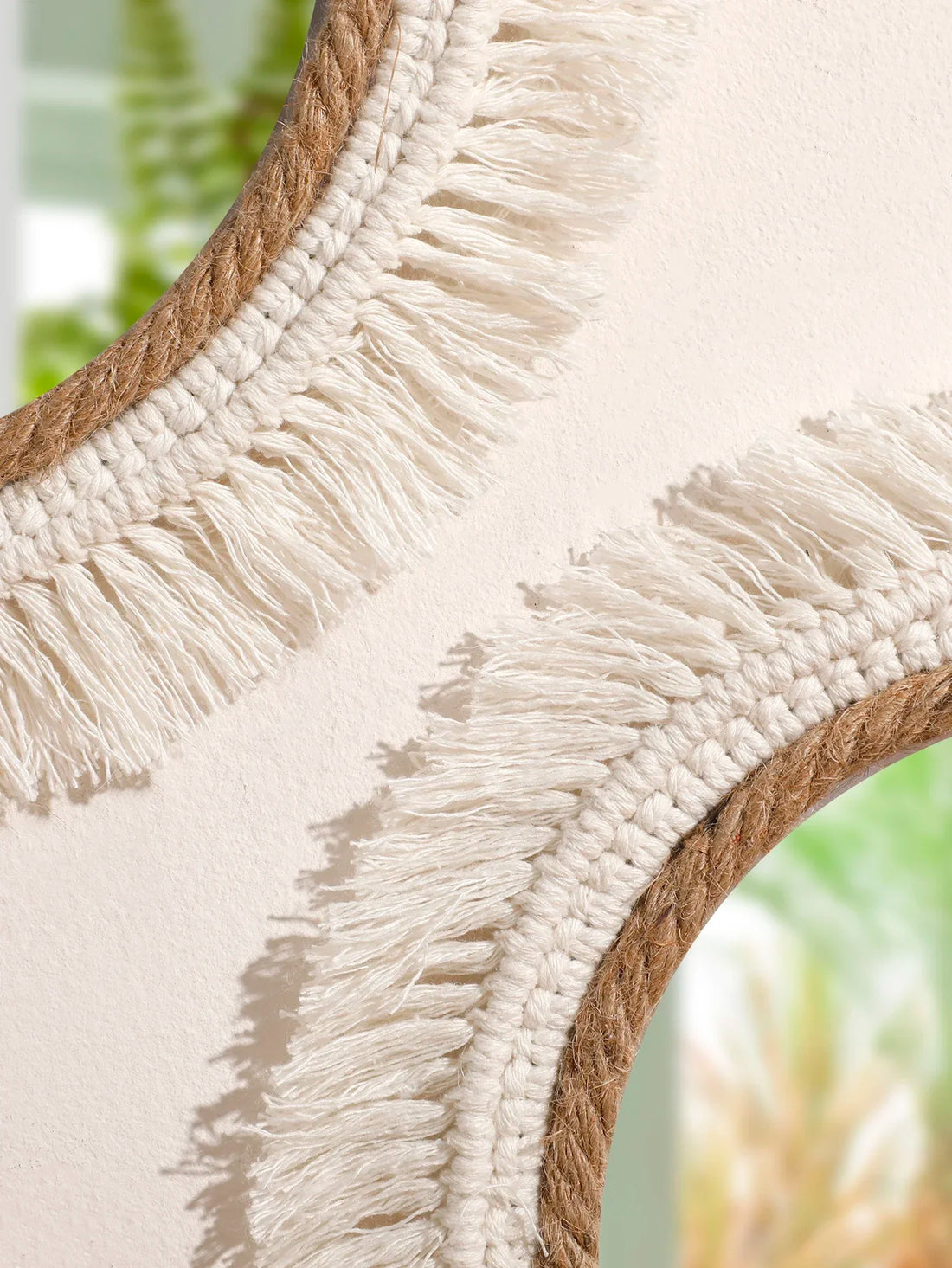 Bohemian Woven Wall Mirror – Handmade Decor