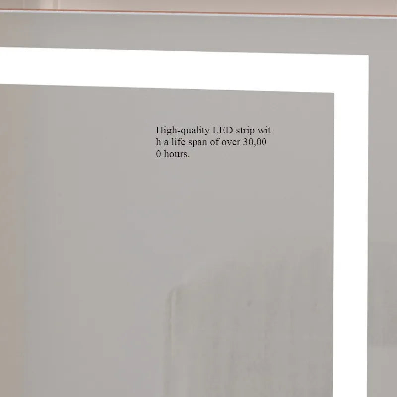 Rotatable LED Silver Bedroom Mirror