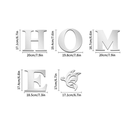 3D Home Logo Mirror Wall Sticker – Entrance Decor