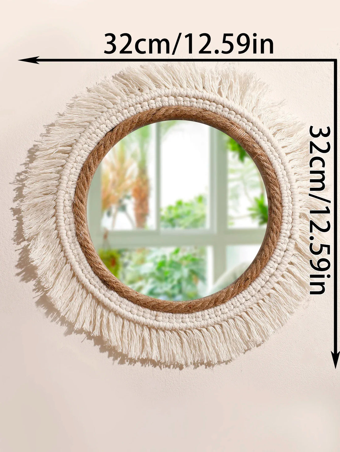 Bohemian Woven Wall Mirror – Handmade Decor