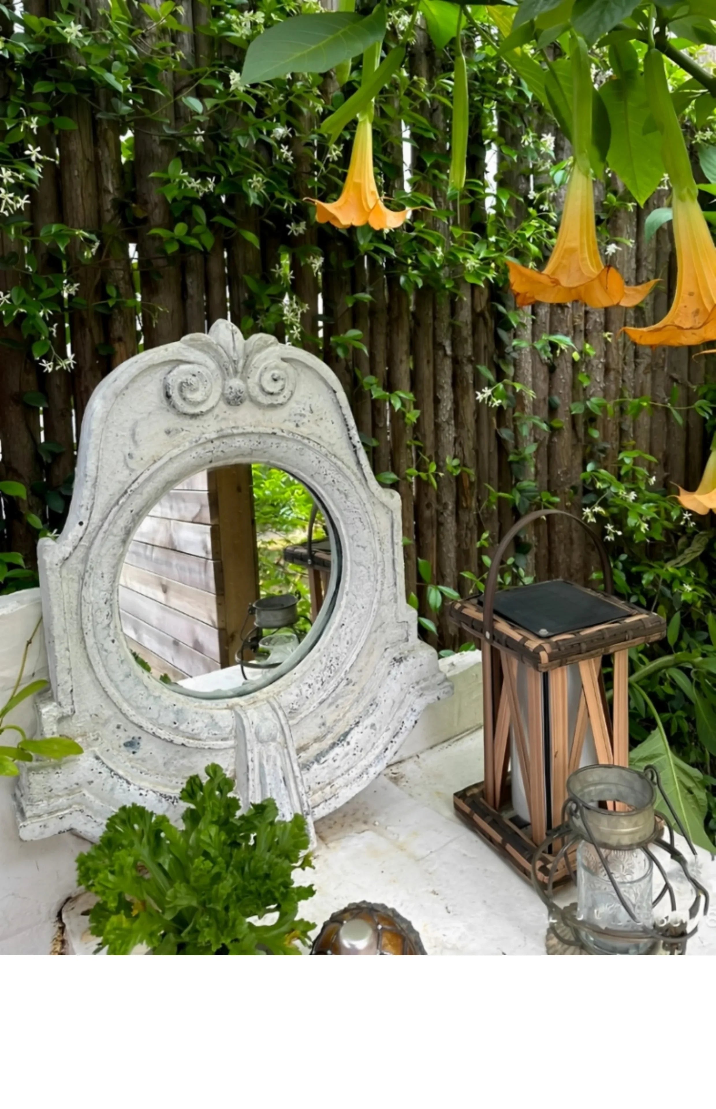 Boho Outdoor Wall Mirror – Decorative Hanging Art