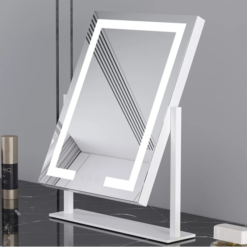 Rotatable LED Silver Bedroom Mirror
