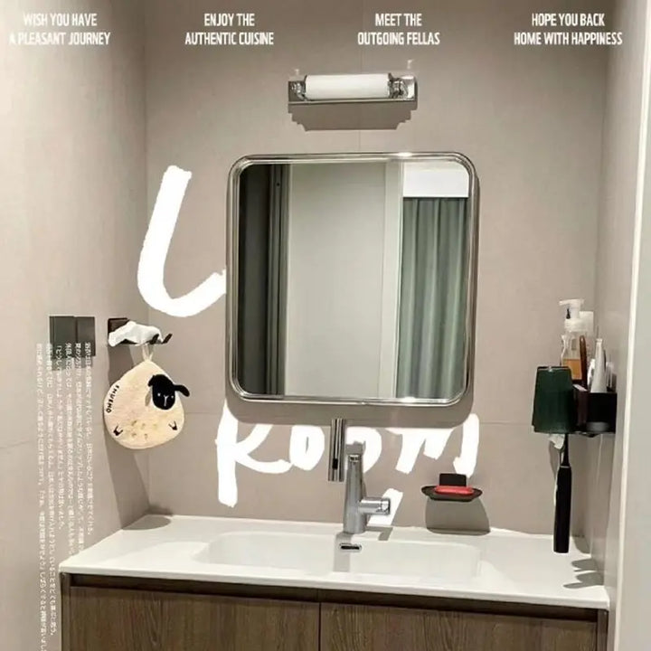 Minimalist Wall-Mounted Bathroom Mirror – Nordic Luxury