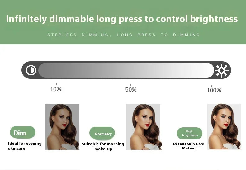 Rotatable LED Silver Bedroom Mirror