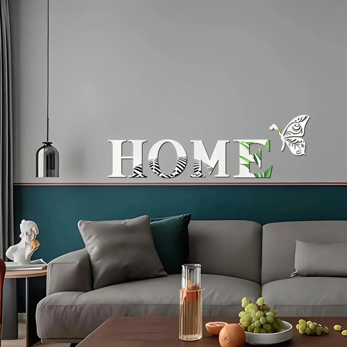 3D Home Logo Mirror Wall Sticker – Entrance Decor